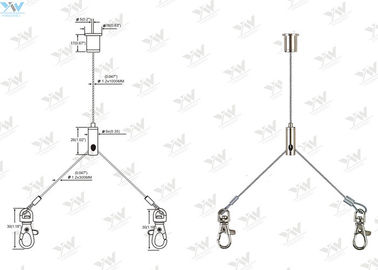 Les systèmes de la suspension flexibles de câble d'avions Y - dactylographiez le kit accrochant facile installent